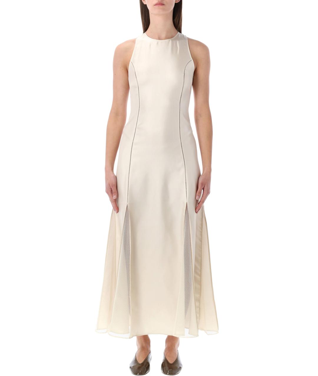 LOULOU STUDIO Белое шелковое коктейльное платье, фото 1