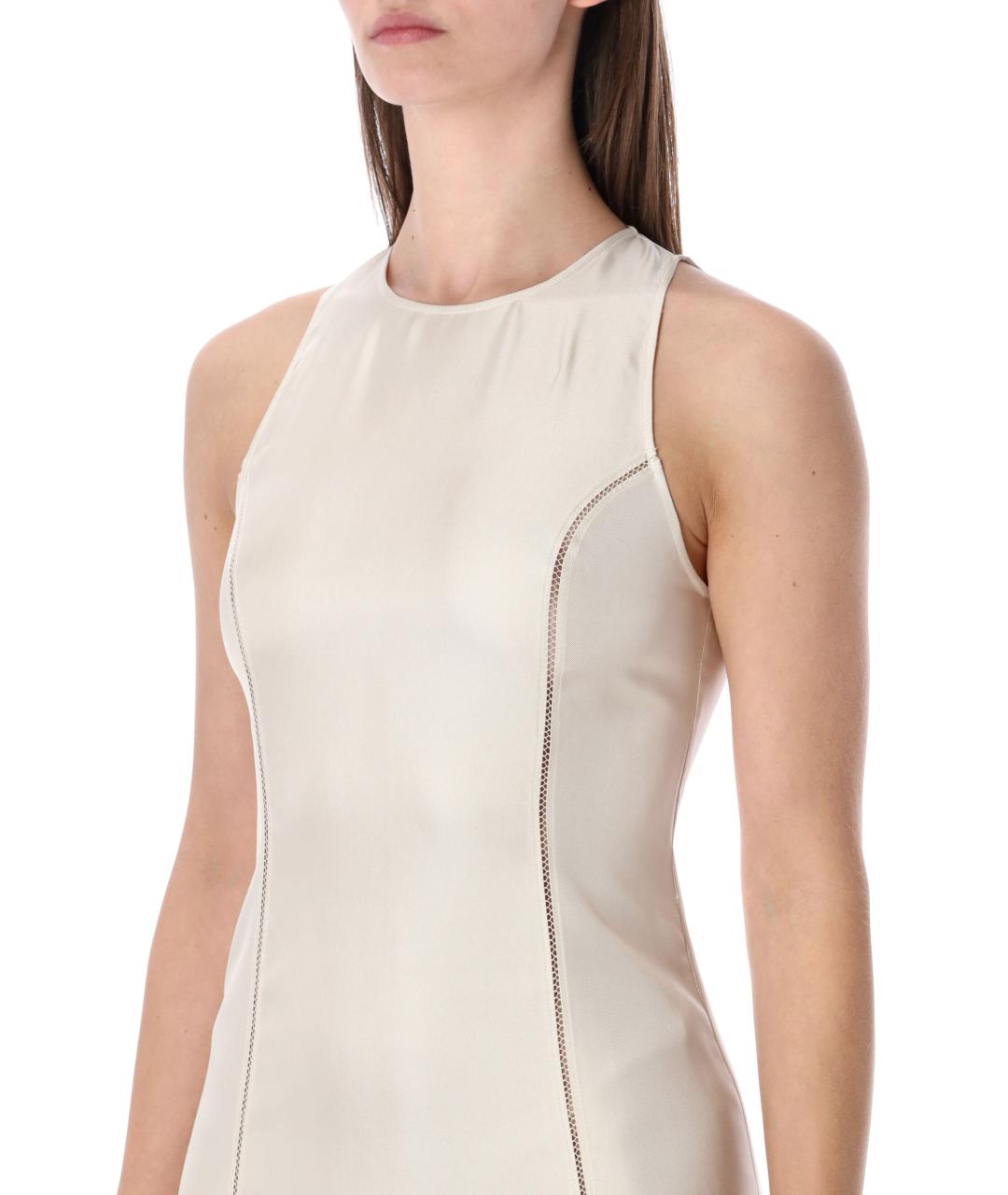 LOULOU STUDIO Белое шелковое коктейльное платье, фото 3