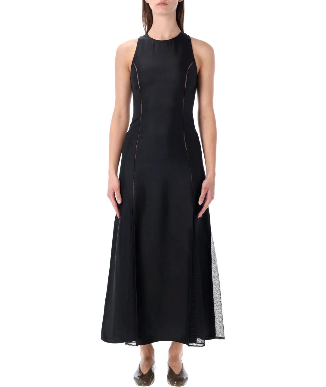 LOULOU STUDIO Черное шелковое вечернее платье, фото 2