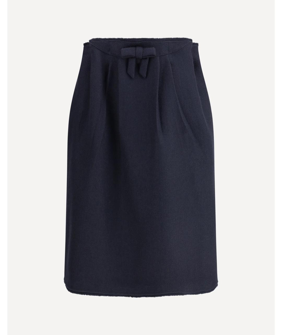PRADA Синяя шерстяная юбка миди, фото 5