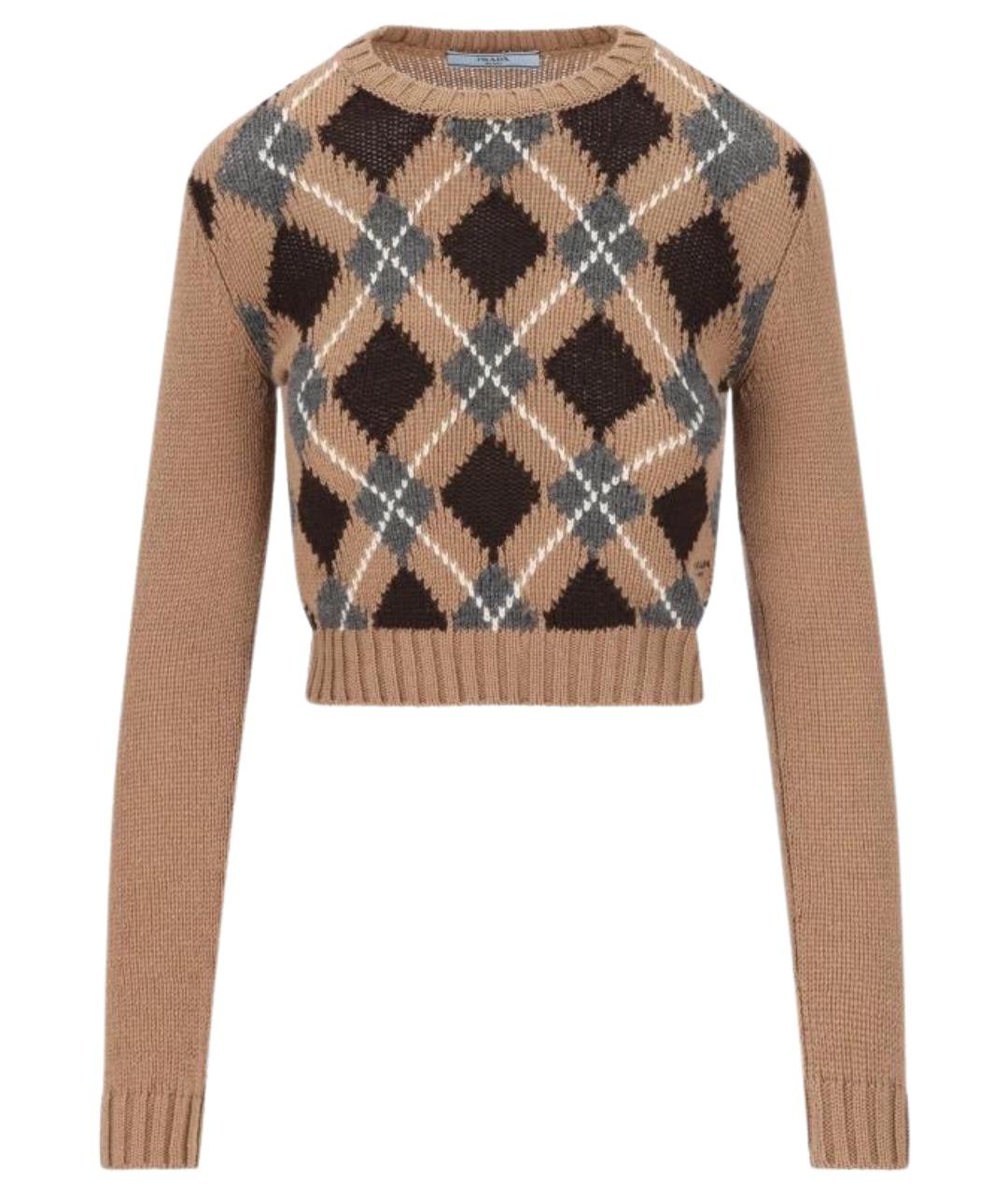 PRADA Коричневый кашемировый джемпер / свитер, фото 1