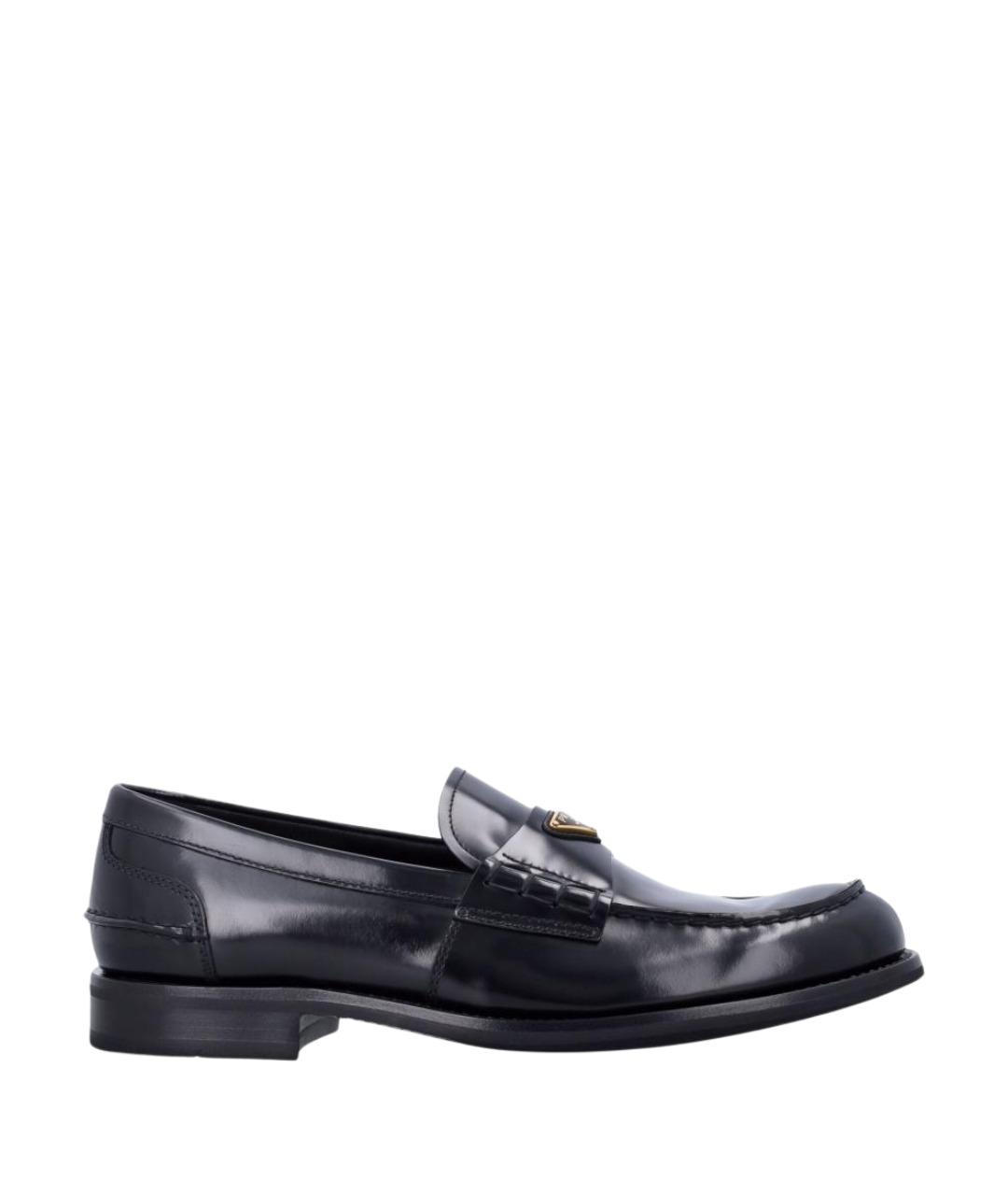 PRADA Черные кожаные лоферы, фото 1