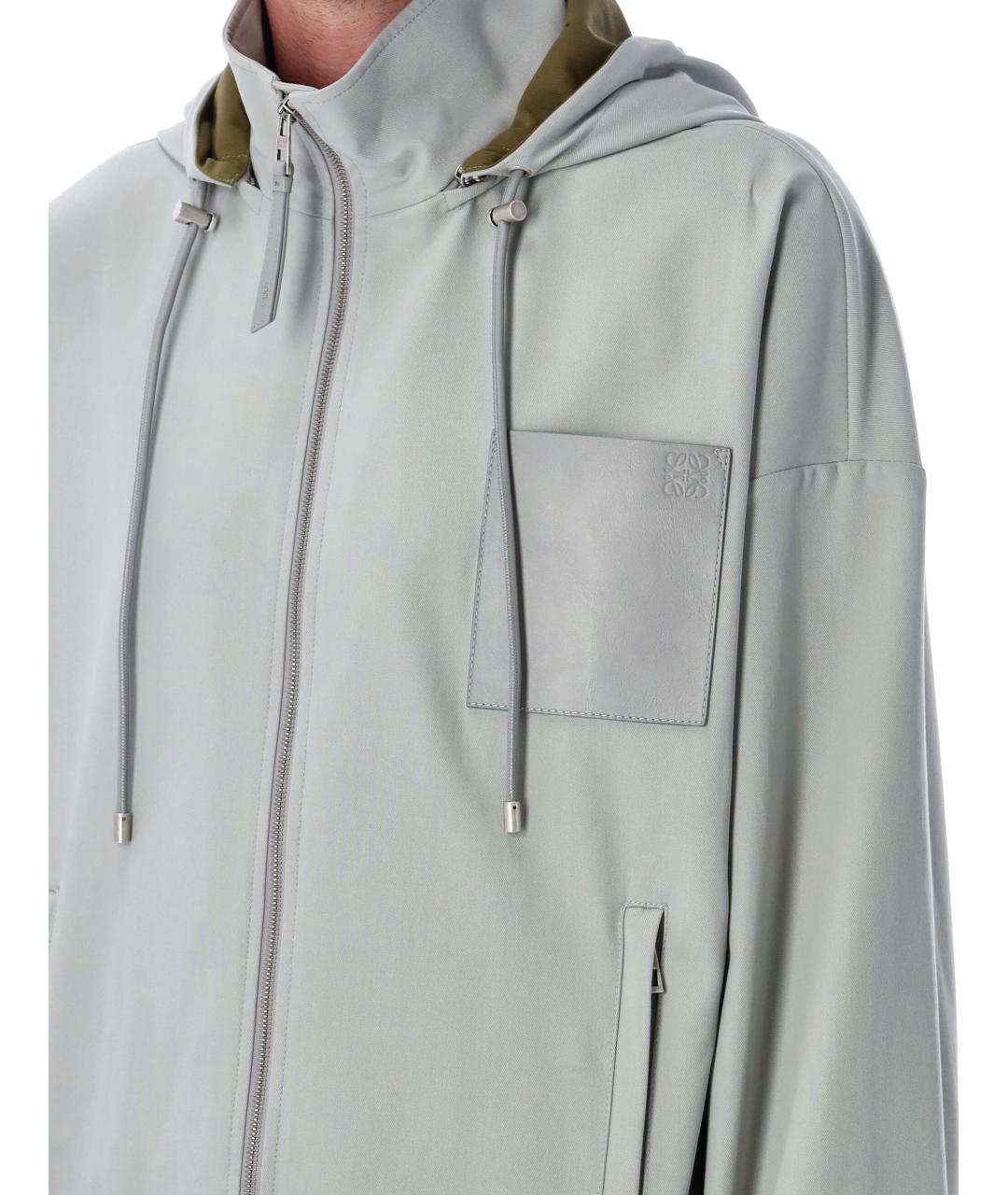 LOEWE Серое хлопковое пальто, фото 4