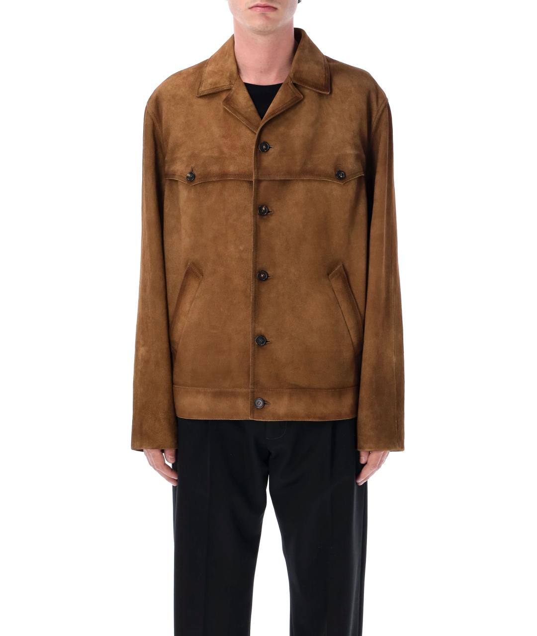 PRADA Коричневая замшевая куртка, фото 2