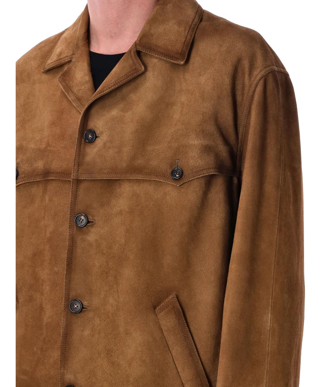 PRADA Коричневая замшевая куртка, фото 4