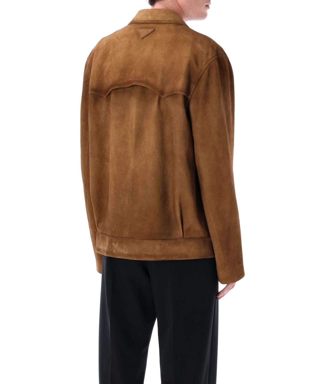 PRADA Коричневая замшевая куртка, фото 3