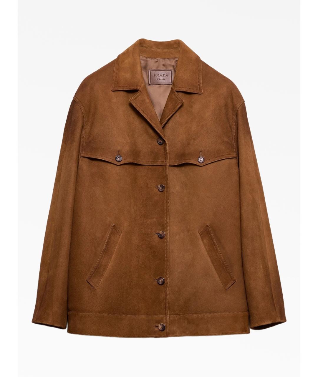 PRADA Коричневая замшевая куртка, фото 5