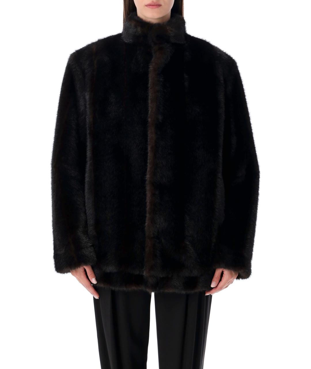 MM6 MAISON MARGIELA Коричневая полиэстеровая шуба, фото 2