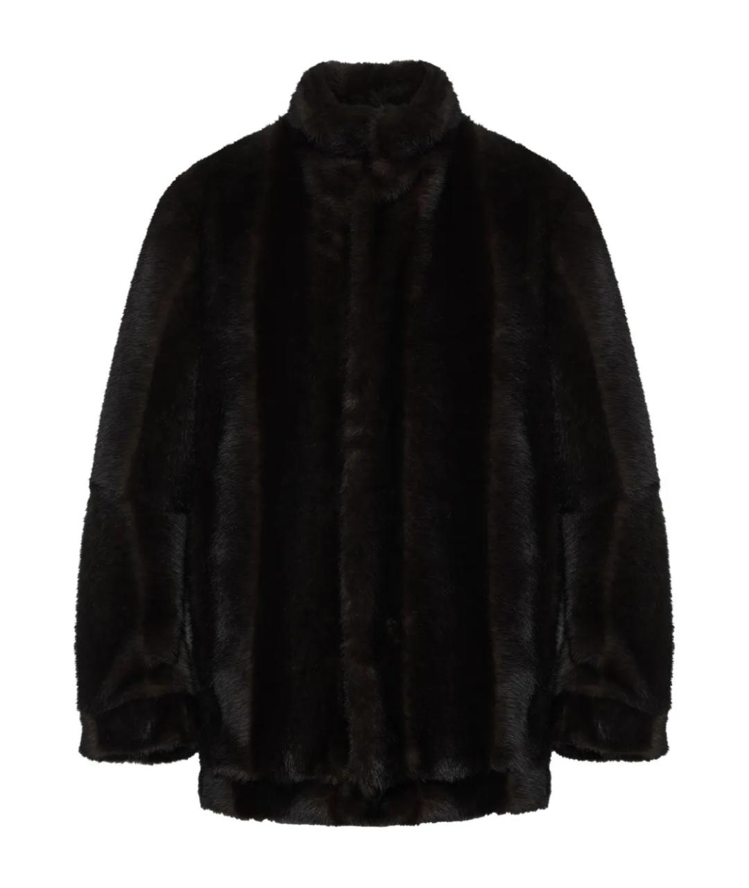 MM6 MAISON MARGIELA Коричневая полиэстеровая шуба, фото 1