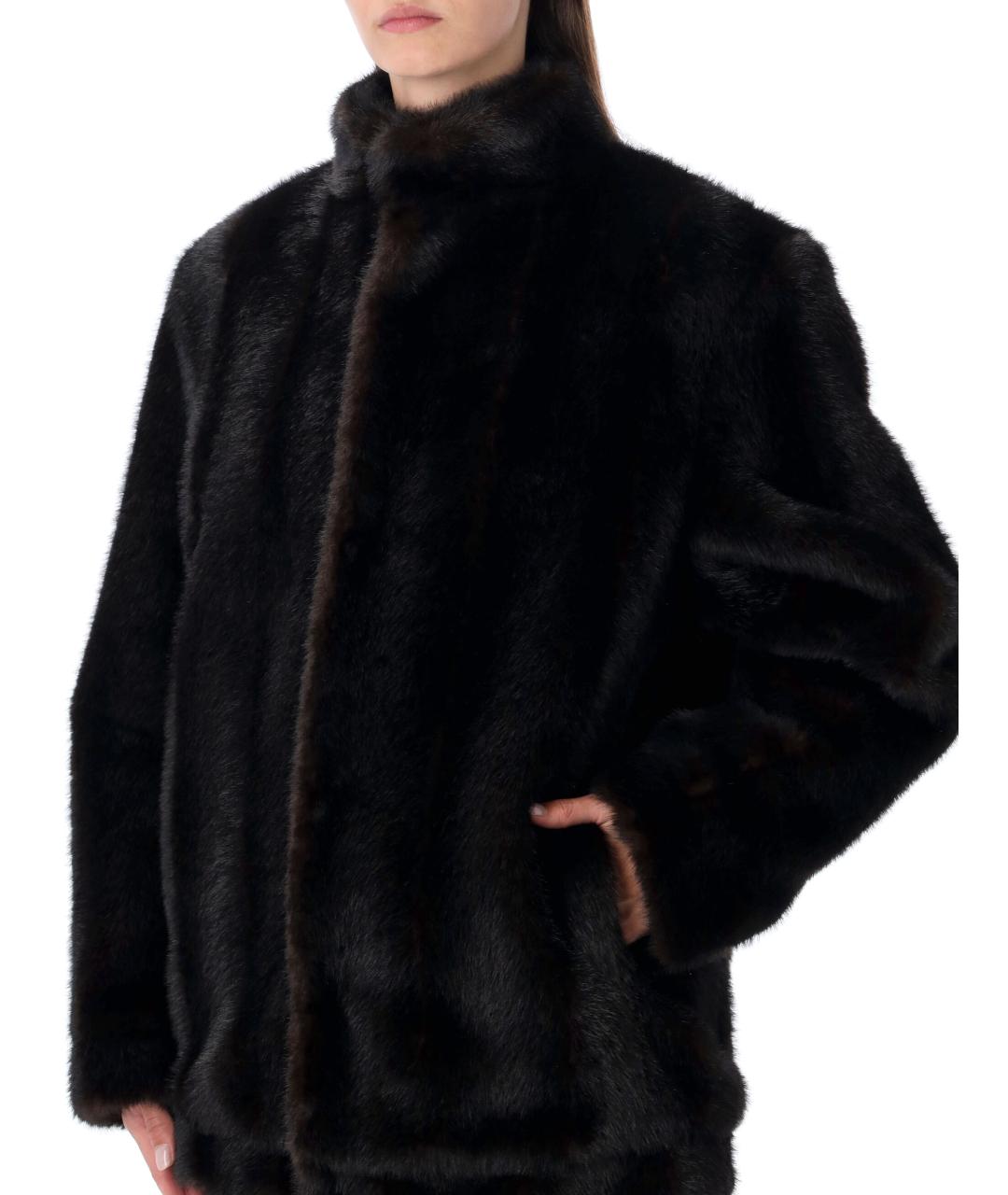 MM6 MAISON MARGIELA Коричневая полиэстеровая шуба, фото 4