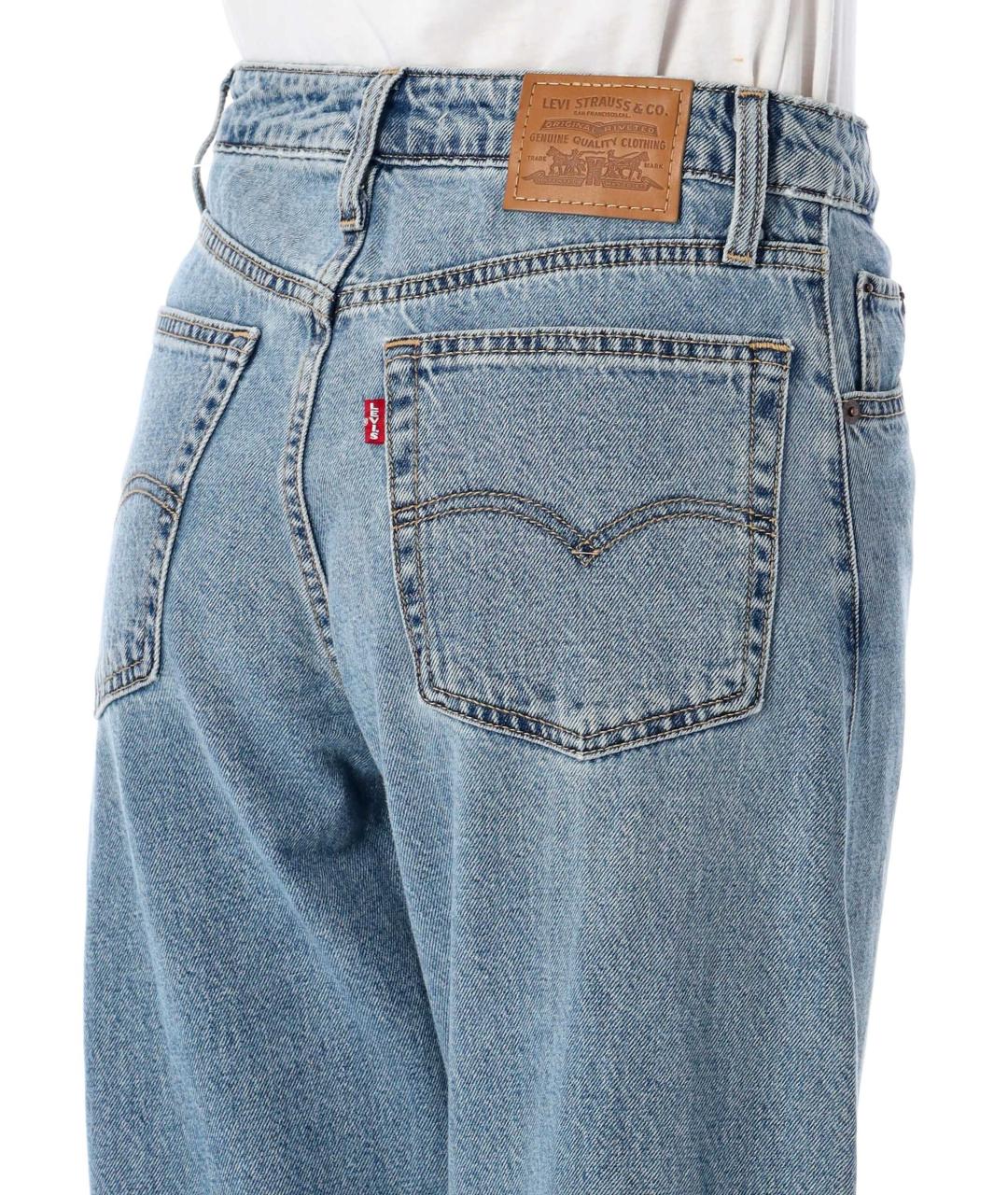 LEVI'S Синие хлопковые прямые джинсы, фото 3