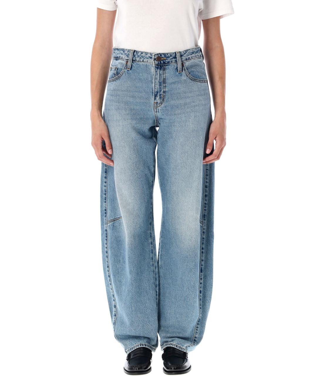 LEVI'S Синие хлопковые прямые джинсы, фото 4