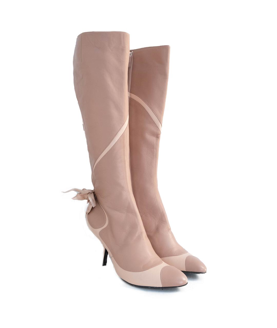 ALEXANDER MCQUEEN Розовые кожаные сапоги, фото 2