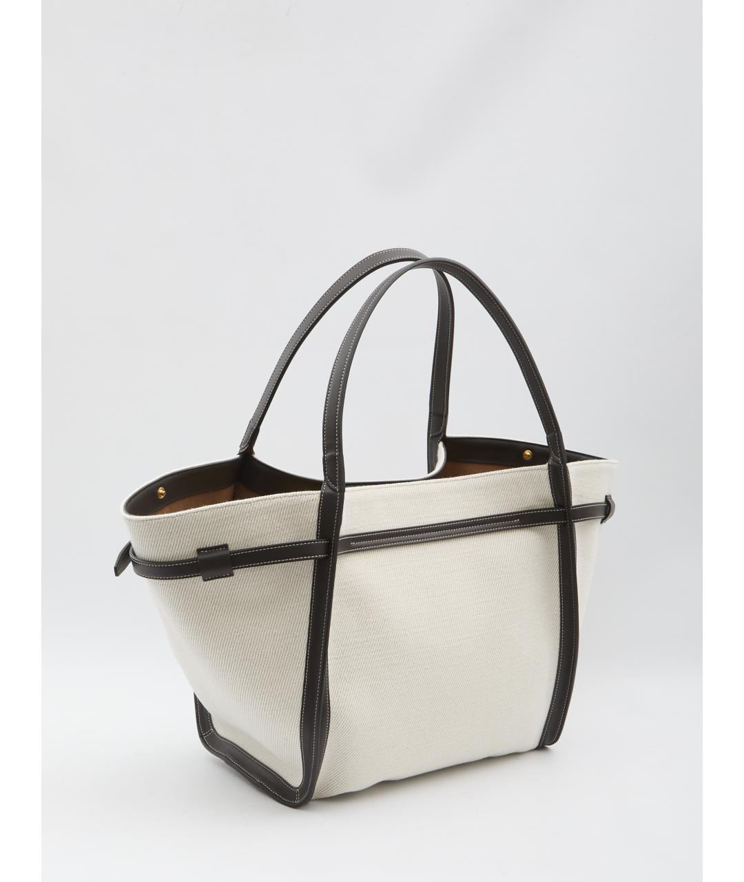 TOD'S Бежевая тканевая сумка тоут, фото 2