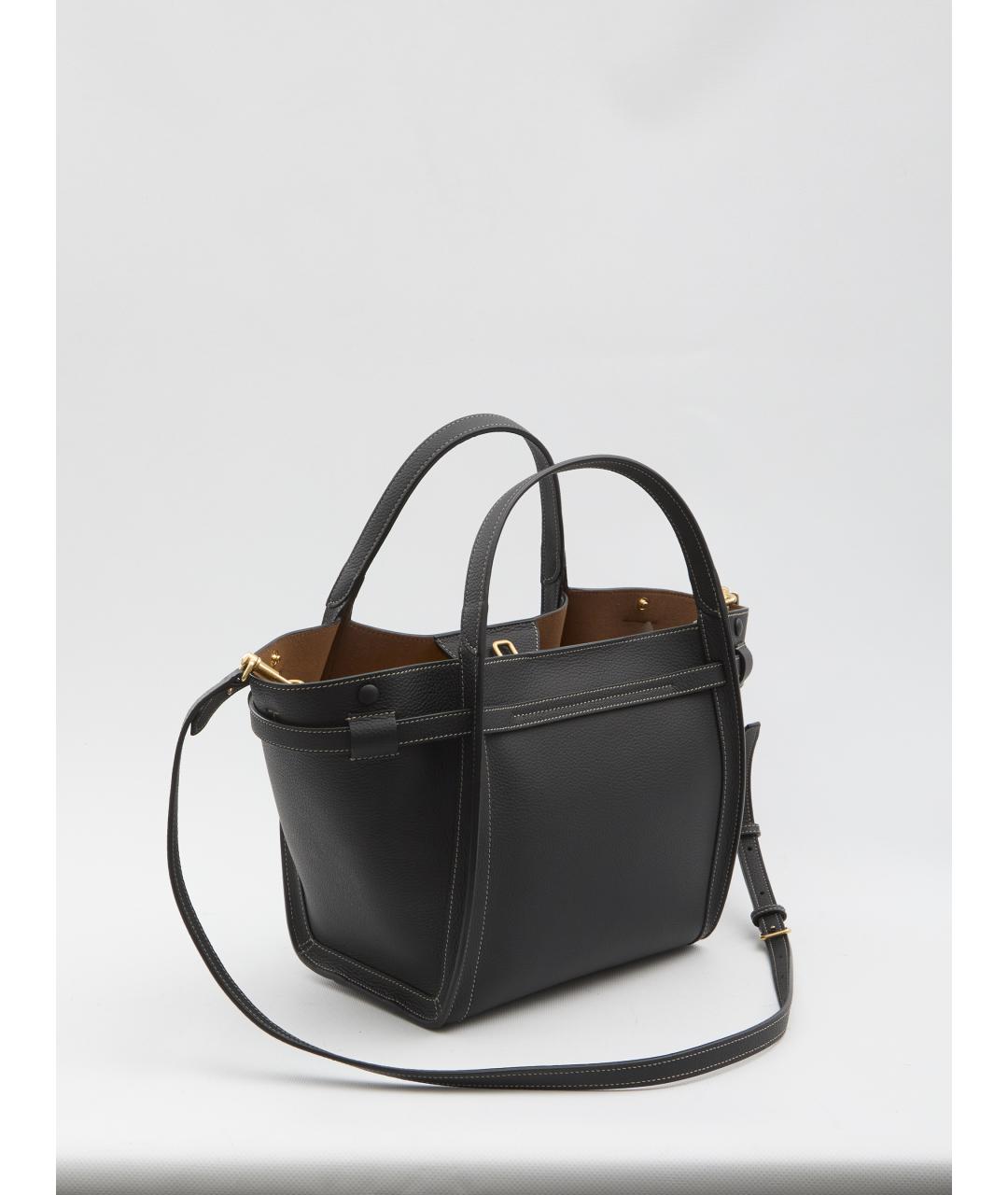 TOD'S Черная кожаная сумка тоут, фото 3