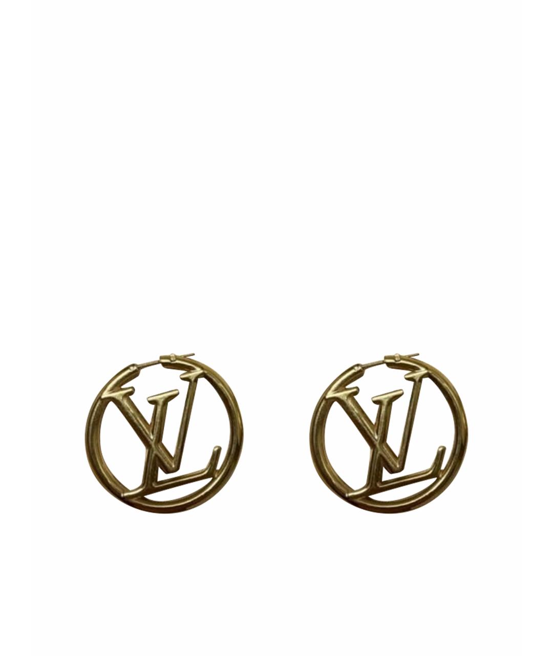 LOUIS VUITTON Золотые металлические серьги, фото 1
