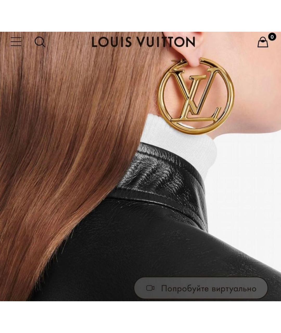 LOUIS VUITTON Золотые металлические серьги, фото 4