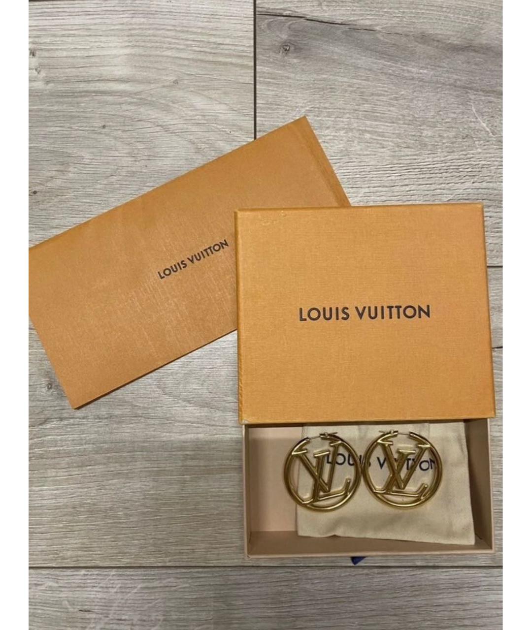 LOUIS VUITTON Золотые металлические серьги, фото 2