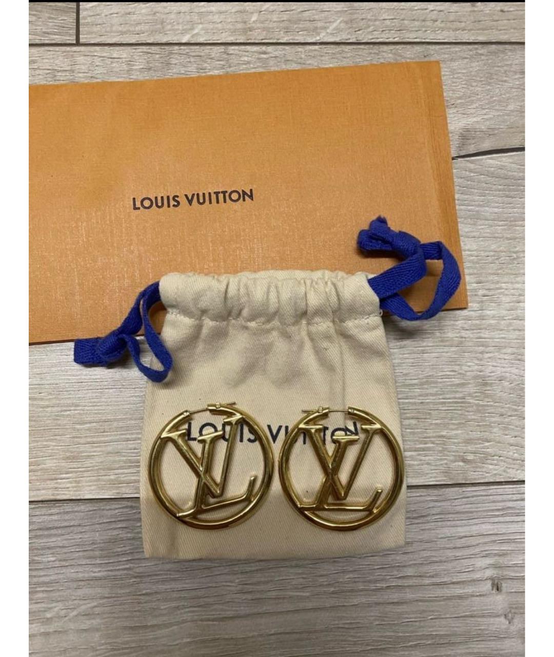 LOUIS VUITTON Золотые металлические серьги, фото 5