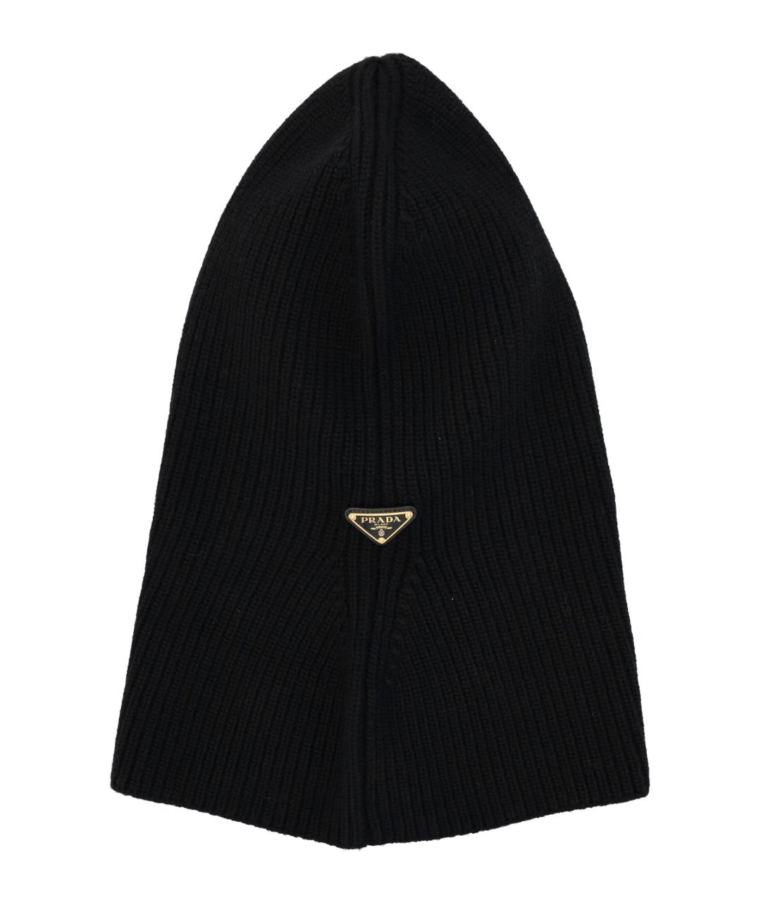 PRADA Черная шерстяная шапка, фото 2