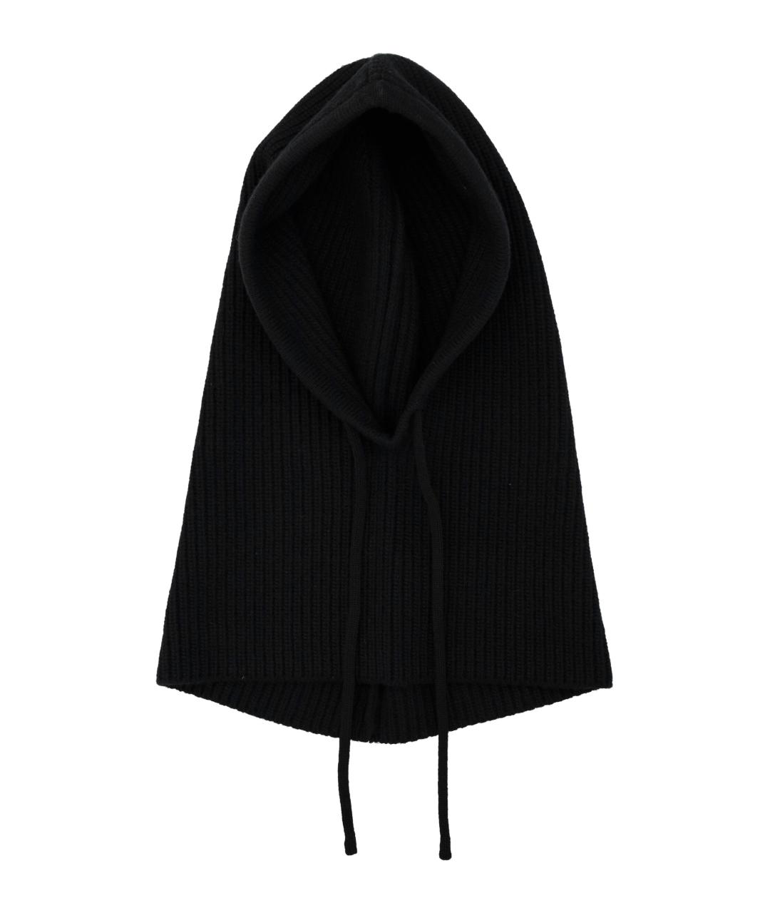 PRADA Черная шерстяная шапка, фото 1