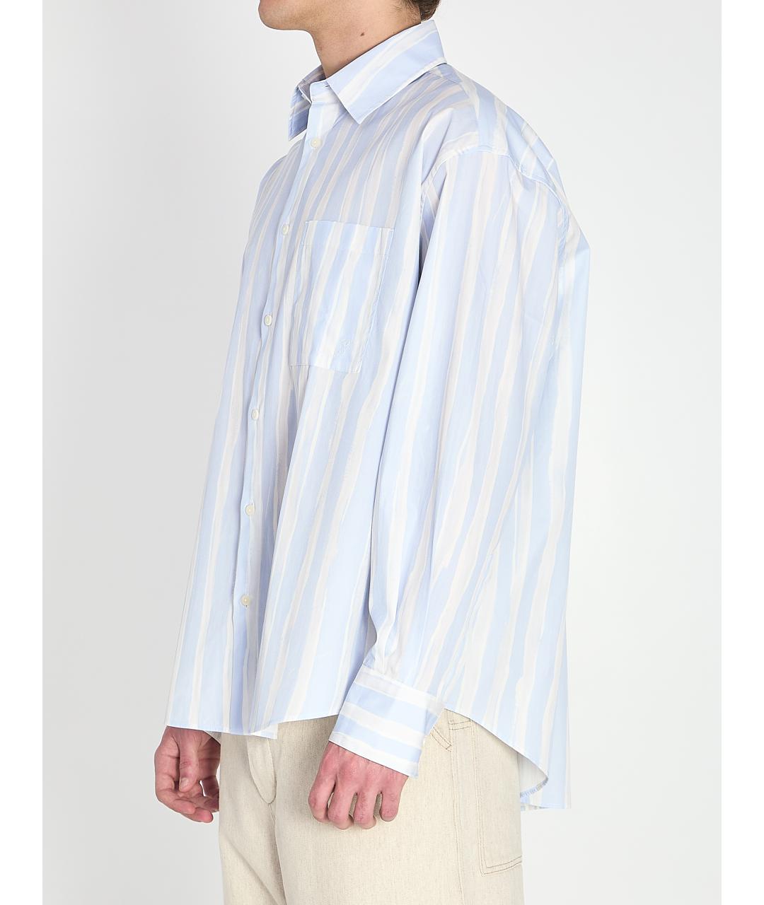 JACQUEMUS Синяя хлопковая кэжуал рубашка, фото 2