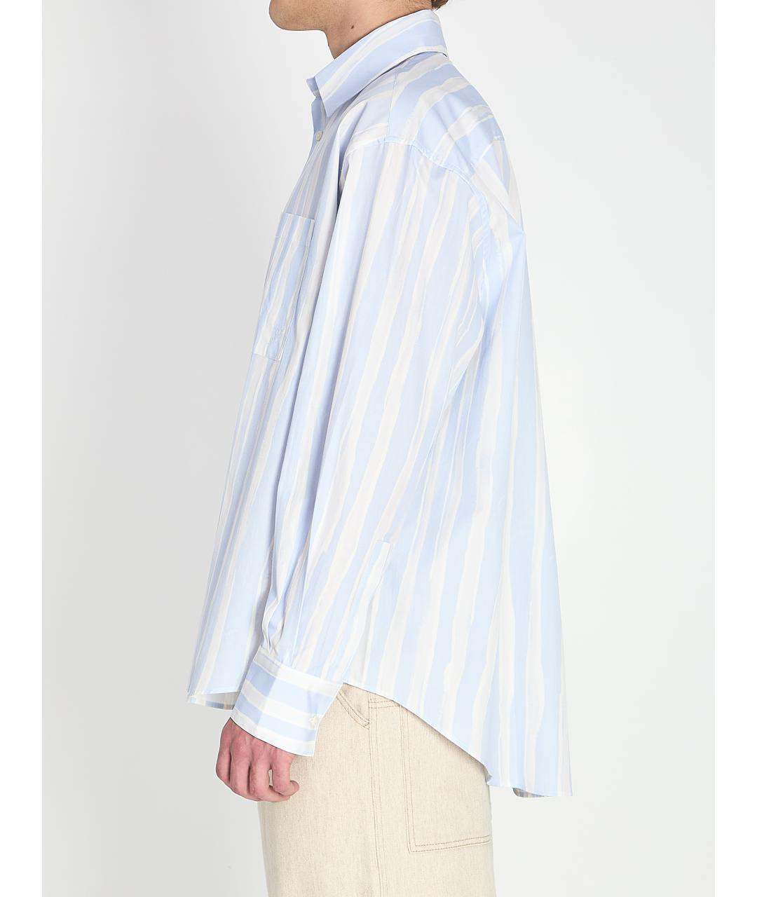JACQUEMUS Синяя хлопковая кэжуал рубашка, фото 3