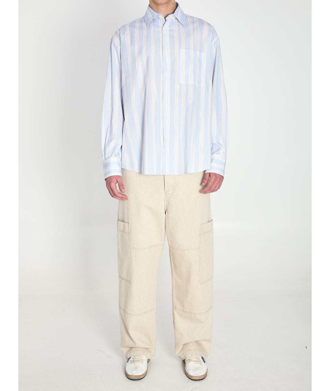 JACQUEMUS Синяя хлопковая кэжуал рубашка, фото 5