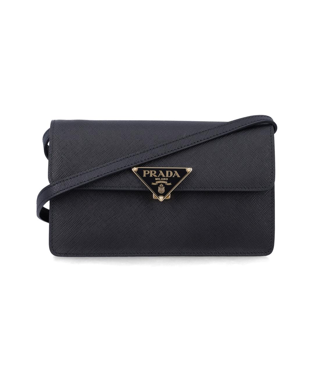 PRADA Черная кожаная сумка через плечо, фото 1
