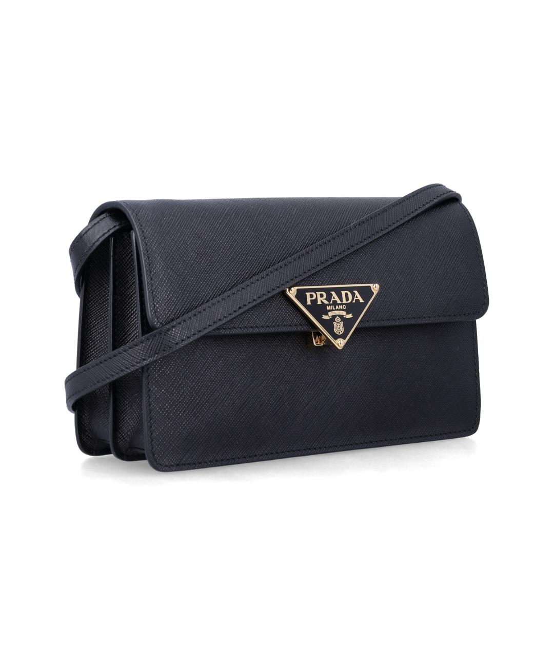 PRADA Черная кожаная сумка через плечо, фото 2