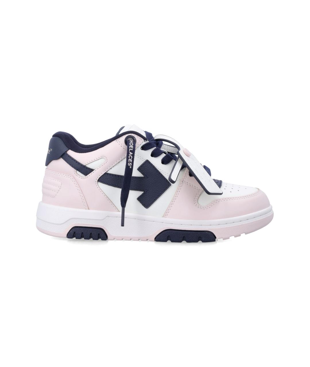 OFF-WHITE Розовые кожаные кроссовки, фото 1