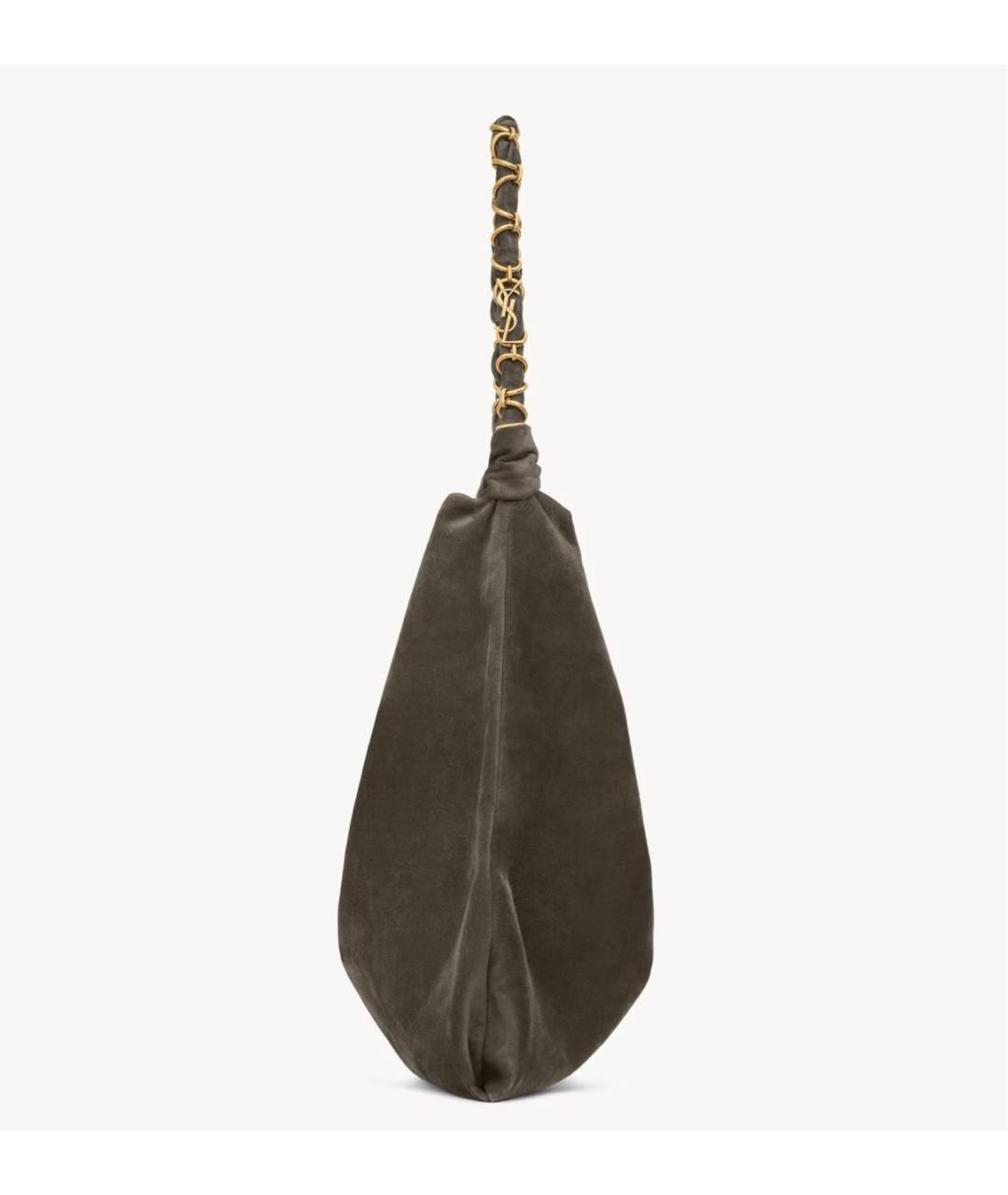SAINT LAURENT Замшевая сумка тоут, фото 3