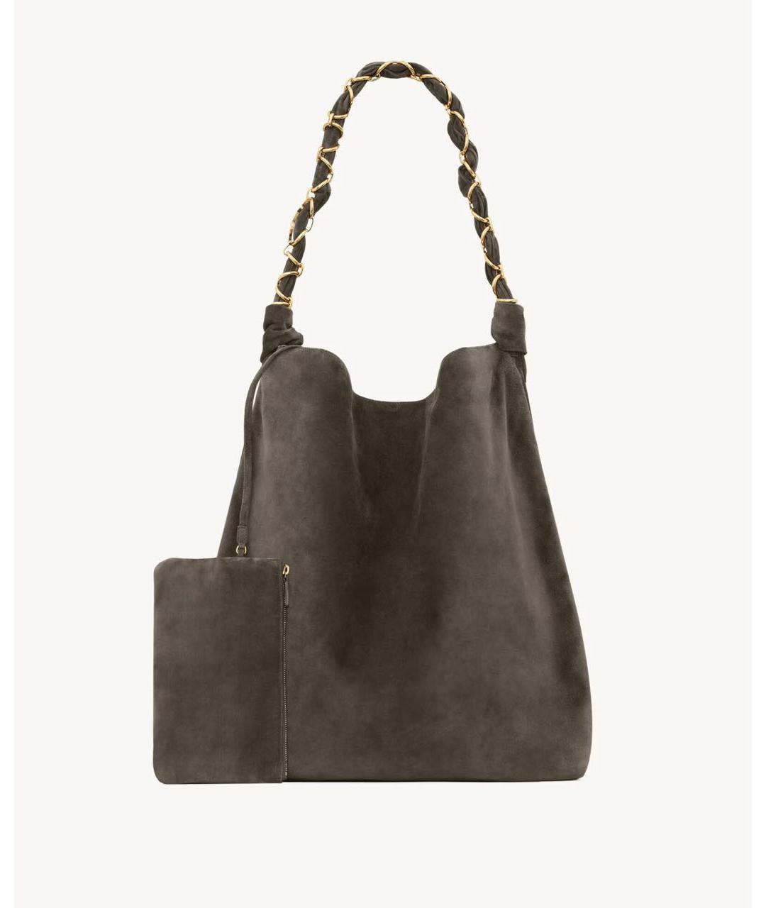 SAINT LAURENT Замшевая сумка тоут, фото 2