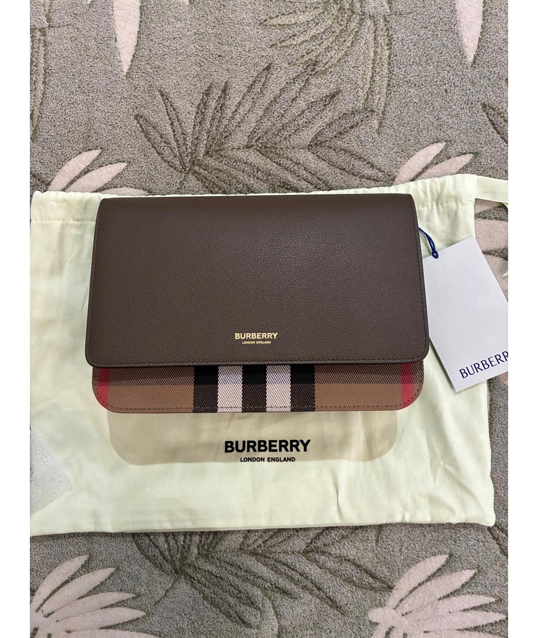 BURBERRY Коричневая кожаная сумка через плечо, фото 2