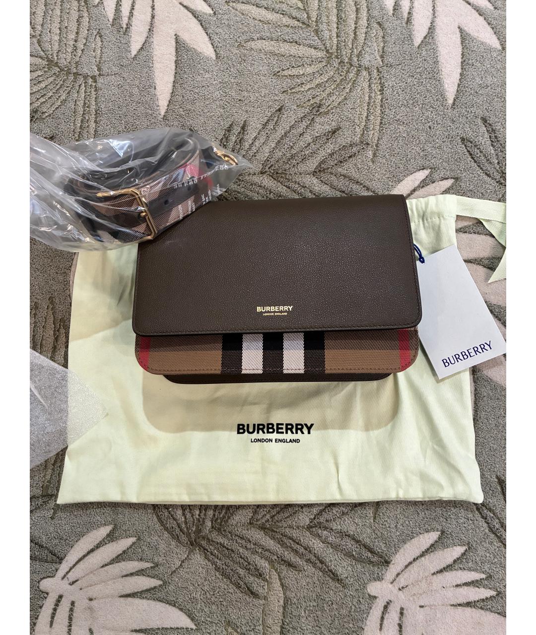 BURBERRY Коричневая кожаная сумка через плечо, фото 3