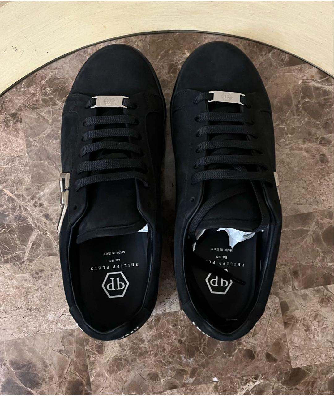 PHILIPP PLEIN Черные замшевые низкие кроссовки / кеды, фото 3