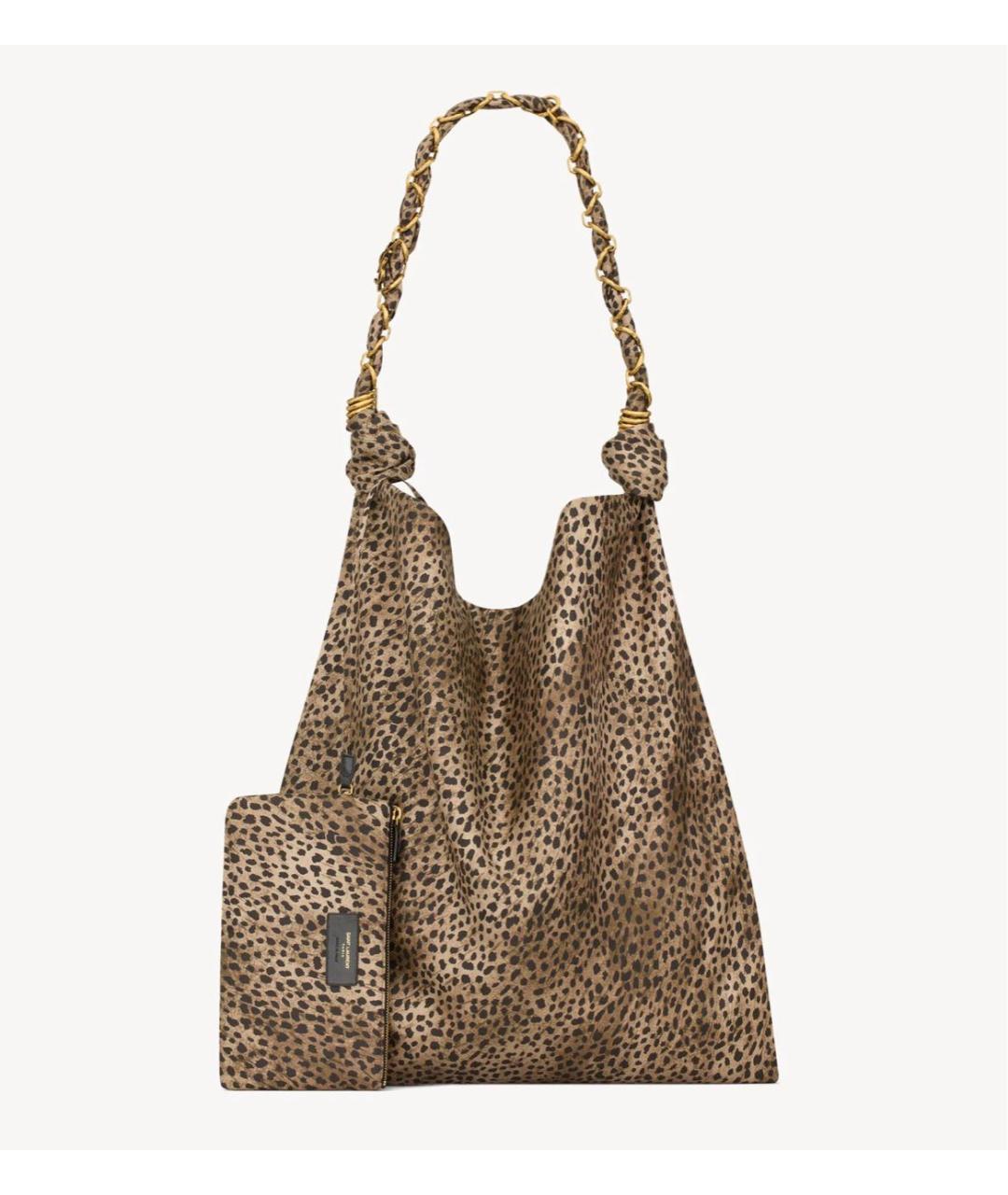 SAINT LAURENT Коричневая сумка тоут, фото 2