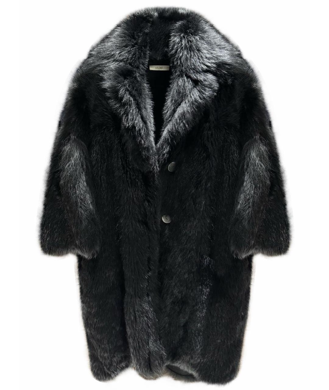CELINE Черная меховая шуба, фото 1