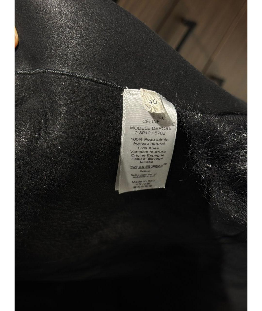 CELINE Черная меховая шуба, фото 4