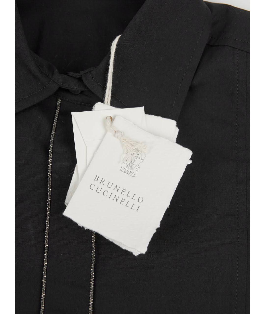 BRUNELLO CUCINELLI Черная хлопковая рубашка, фото 4
