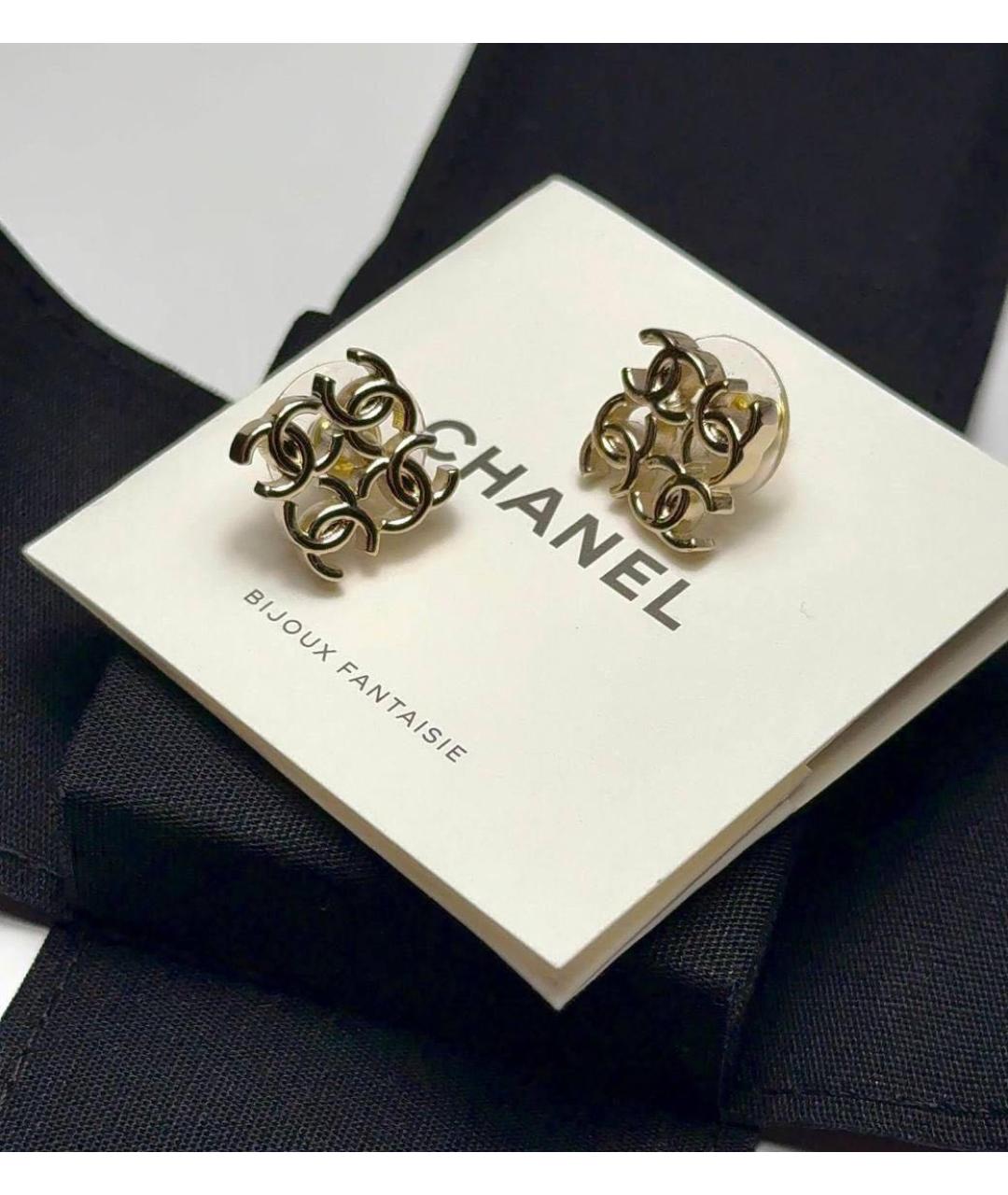 CHANEL Золотые металлические серьги, фото 4