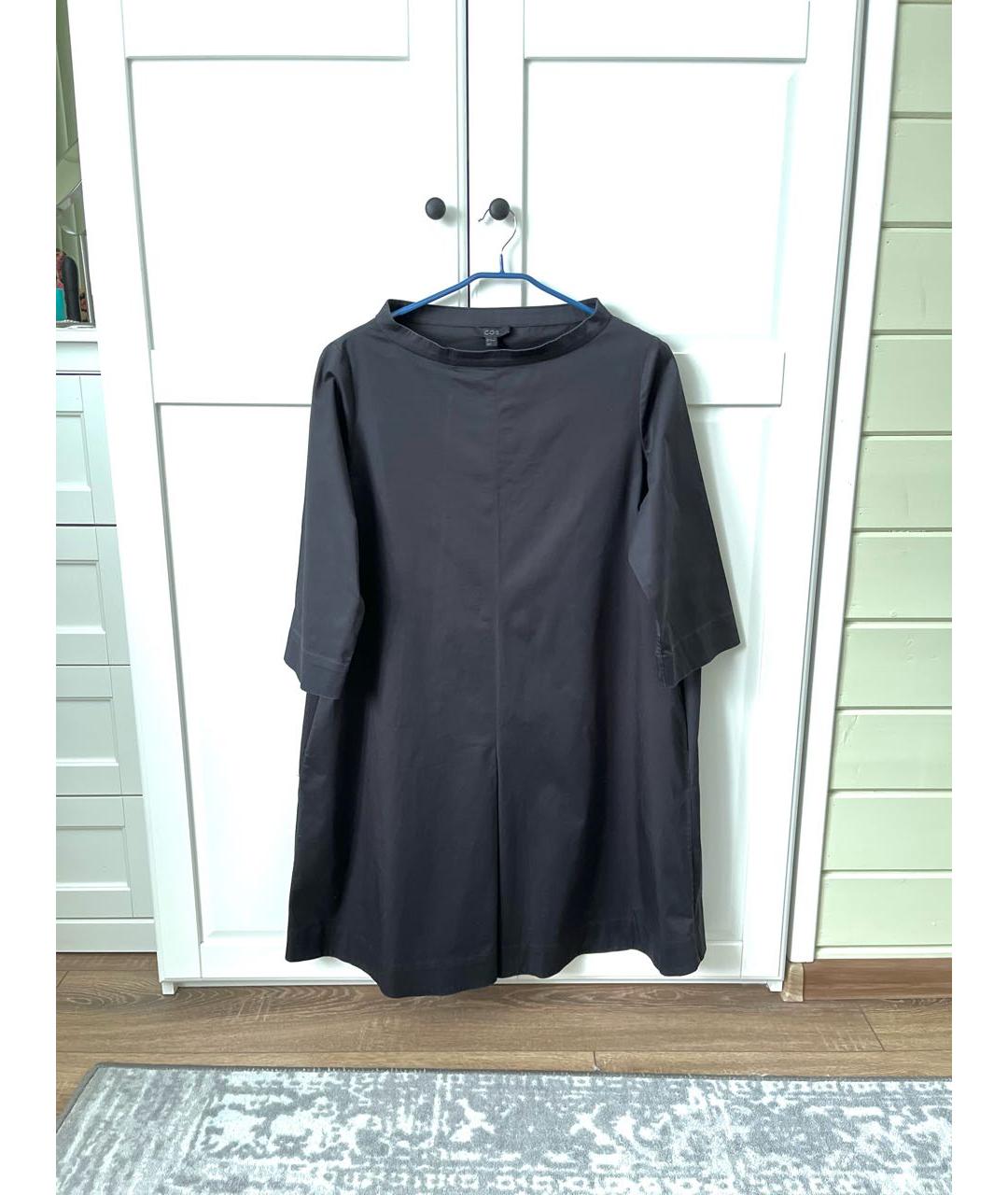 COS Черное хлопковое повседневное платье, фото 9