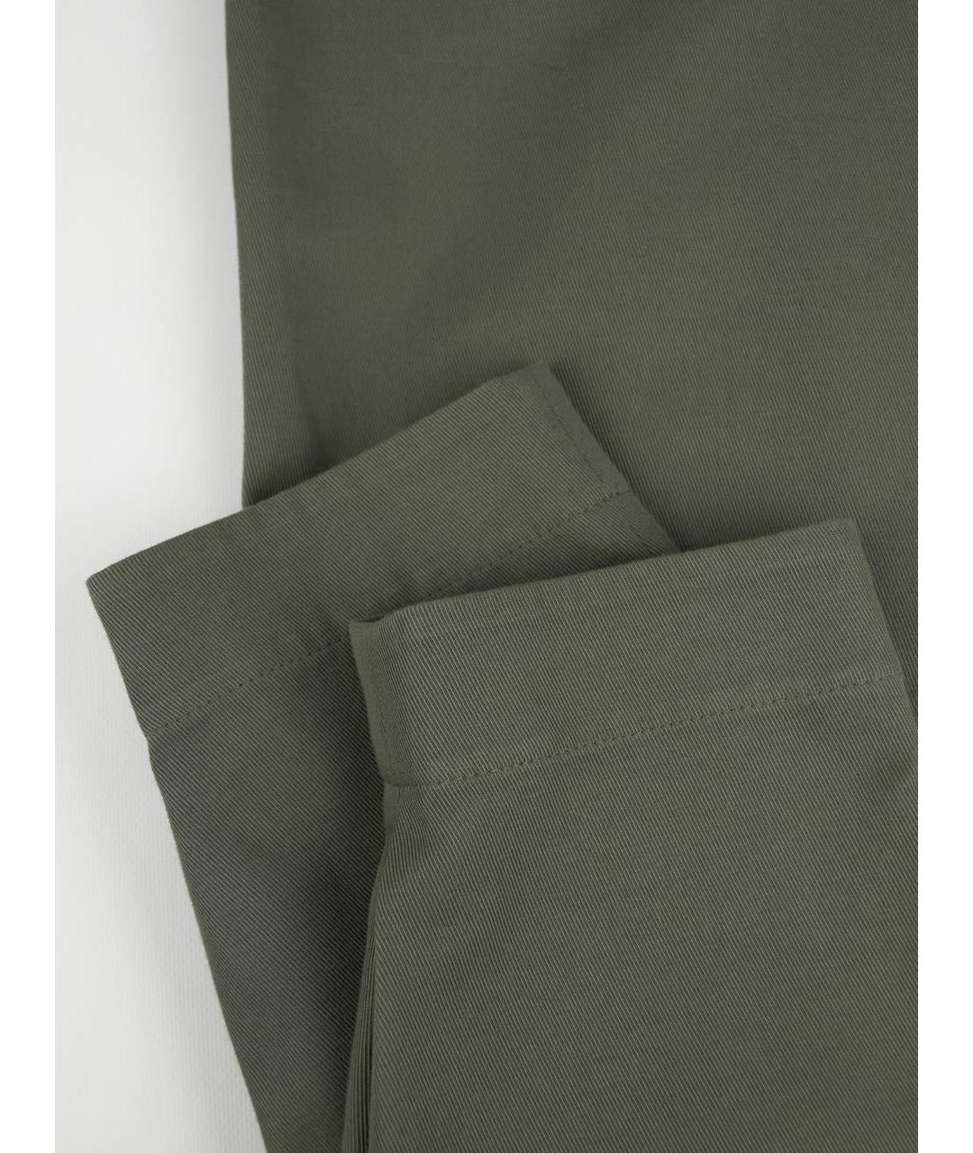 BRUNELLO CUCINELLI Хаки хлопковые брюки узкие, фото 8