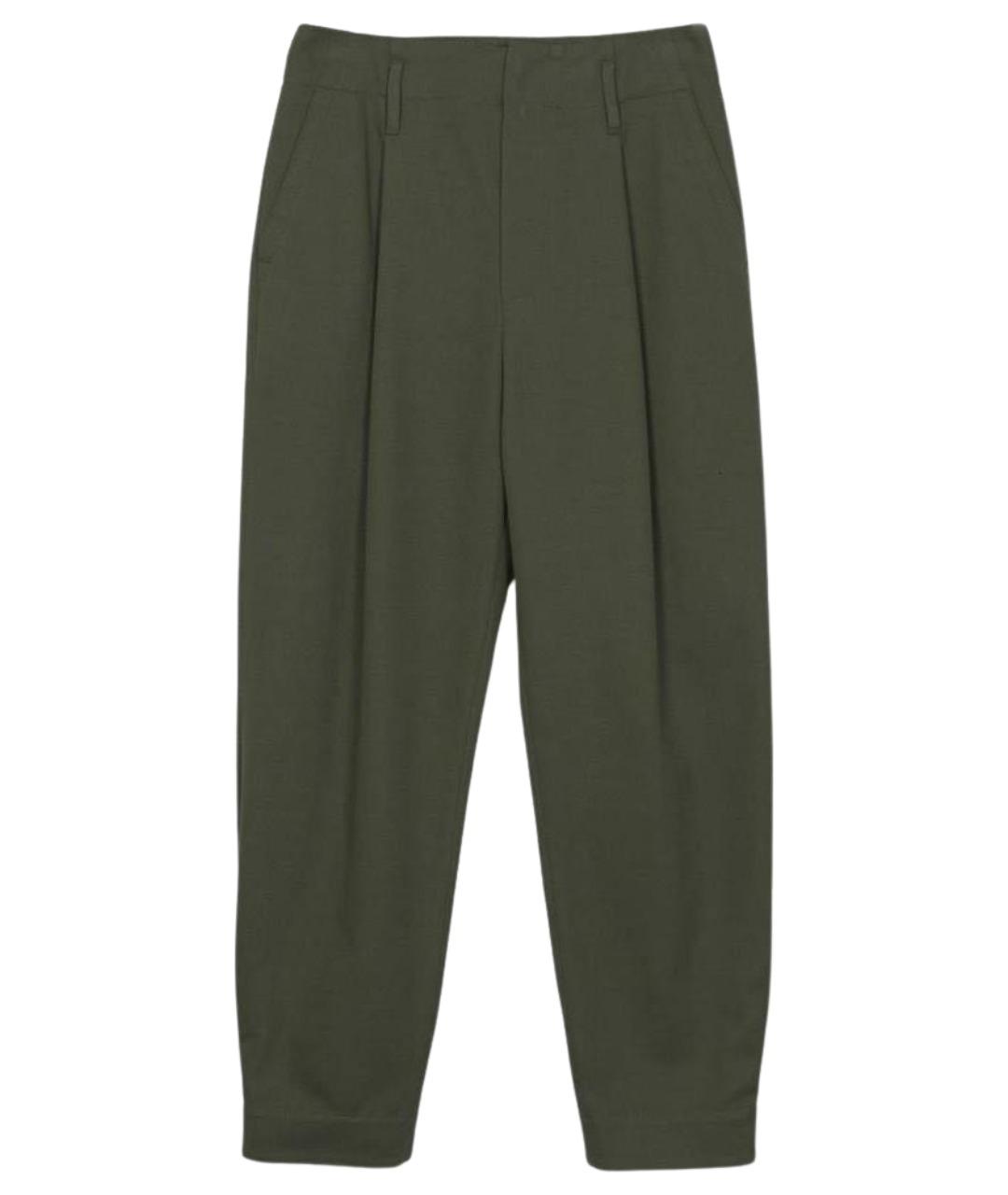 BRUNELLO CUCINELLI Хаки хлопковые брюки узкие, фото 1