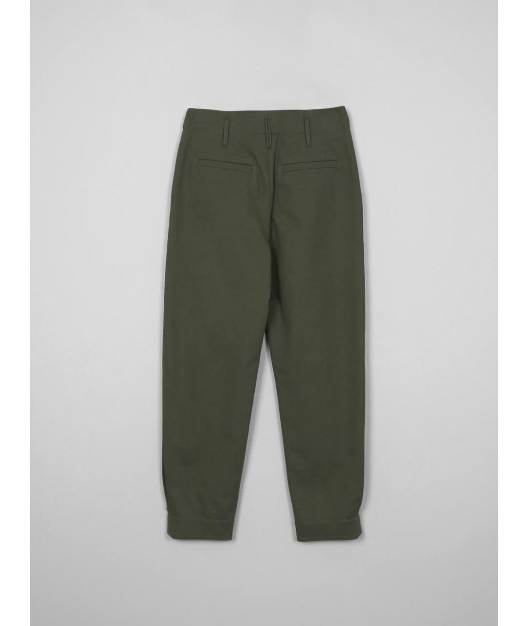 BRUNELLO CUCINELLI Хаки хлопковые брюки узкие, фото 2