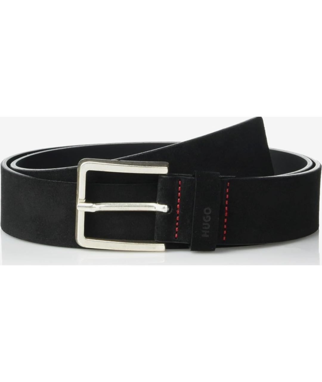 HUGO Черный замшевый ремень, фото 7