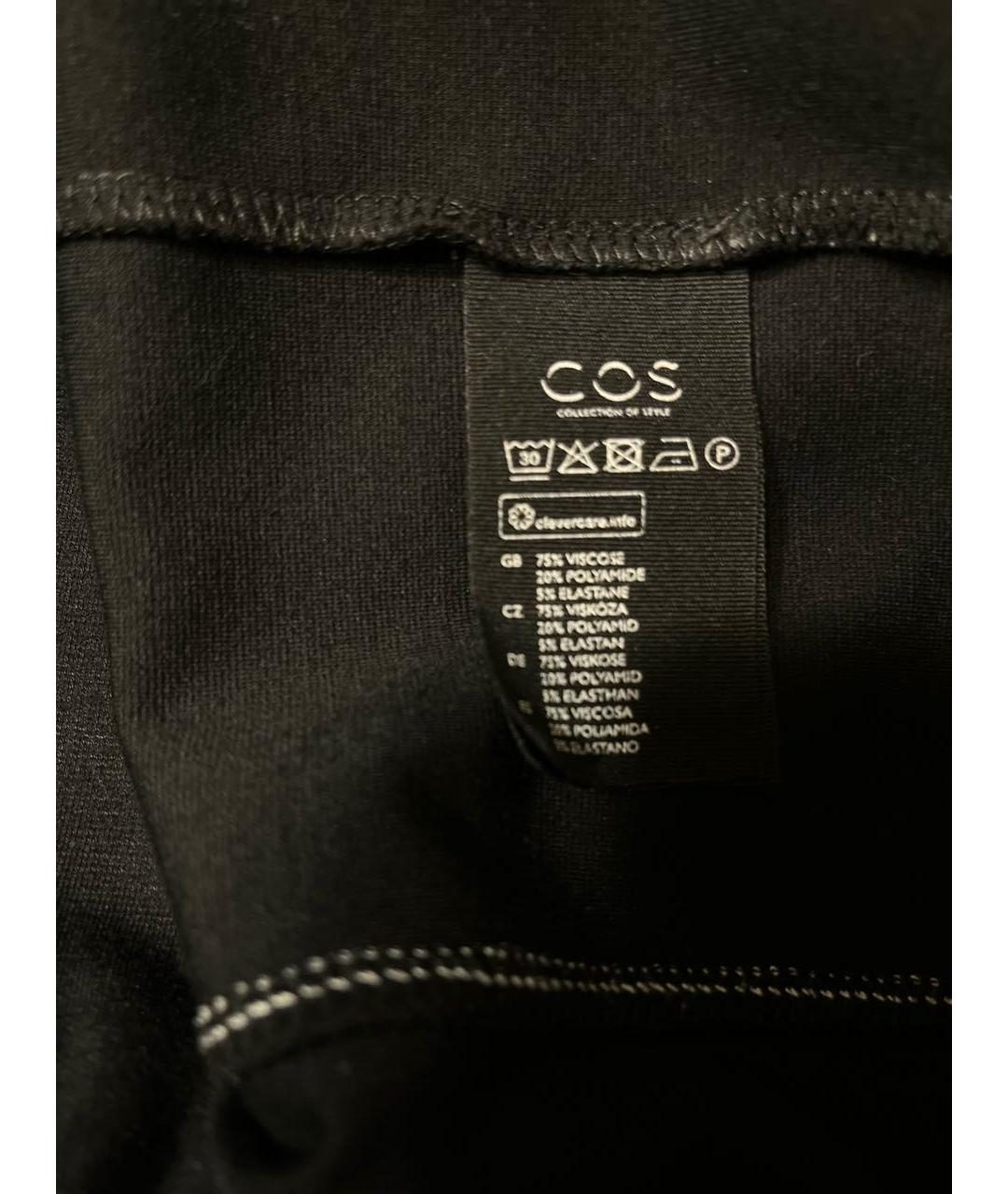 COS Черное вискозное повседневное платье, фото 7