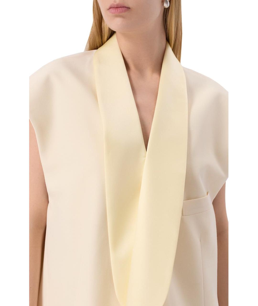 MM6 MAISON MARGIELA Бежевый шерстяной жилет, фото 4