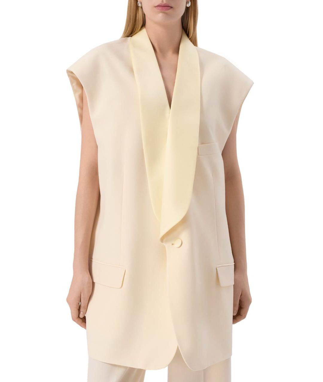 MM6 MAISON MARGIELA Бежевый шерстяной жилет, фото 2