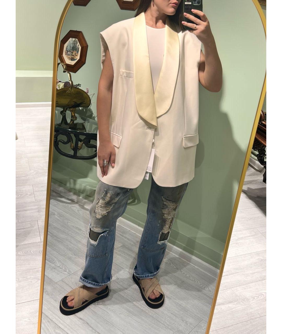 MM6 MAISON MARGIELA Бежевый шерстяной жилет, фото 6